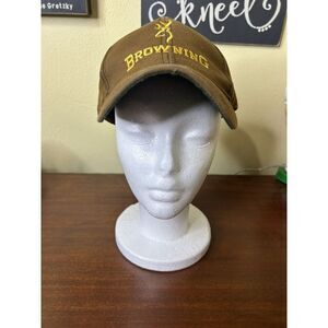 Browning ball‎ cap Adjustable, Solid Back, Brown With Yellow Logo